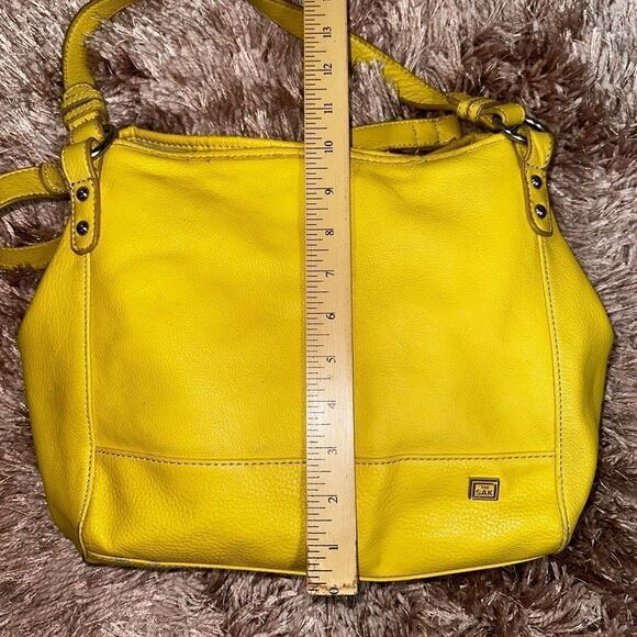 The Sak hobo snap closure vintage bag yellow pebble leather - Picture 4 of 8